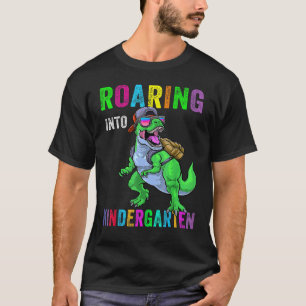 Roaring Into Kindergarten Dinosaur 1st Day Back To T-Shirt