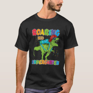 Roaring Into Kindergarten  Dinosaur Back To School T-Shirt