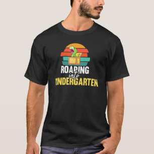 Roaring Into Kindergarten Dinosaur Dino Teacher T-Shirt