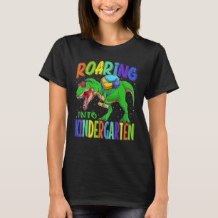 Roaring Into Kindergarten Dinosaur Rex Back To Sch T-Shirt