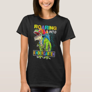 Roaring Into Kindergarten Dinosaur Rex Back To Sch T-Shirt