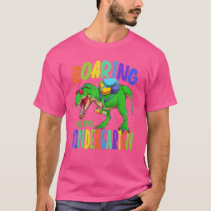 Roaring Into Kindergarten Dinosaur Rex Back To Sch T-Shirt