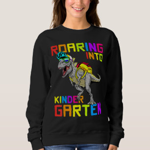Roaring Into Kindergarten Dinosaur T-Rex Boys Kids Sweatshirt