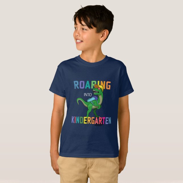Roaring Into Kindergarten T-Shirt (Front Full)
