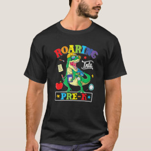 Roaring Into Pre K Dinosaur Back To School Boys K T-Shirt