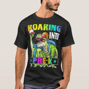 Roaring Into Pre-K Dinosaur Back To School Boys T-Shirt