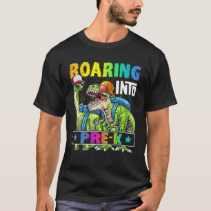Roaring Into Pre-K Dinosaur Back To School Boys T-Shirt