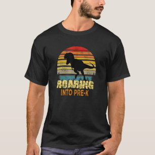 Roaring Into Pre K Dinosaur Back To School First D T-Shirt