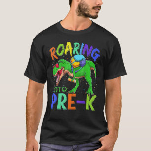 Roaring Into Pre K Dinosaur Backpack Back To Schoo T-Shirt