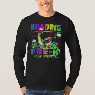 Roaring Into Pre K Dinosaur Backpack Back To Schoo T-Shirt