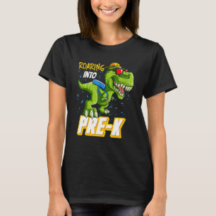 Roaring Into Pre K Dinosaur Kindergarten Preschool T-Shirt