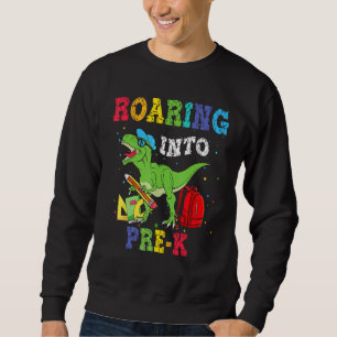 Roaring Into PRE K Rex Back To School Kids Boys Sweatshirt