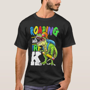 Roaring Into Pre K Rex Dinosaur Back To School Boy T-Shirt
