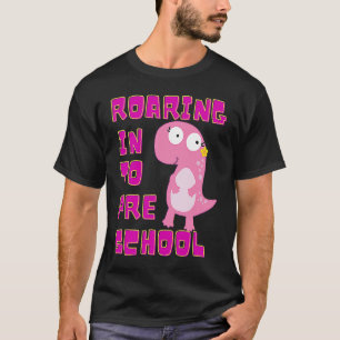 Roaring Into Preschool Cute Dinosaur Teacher Back T-Shirt