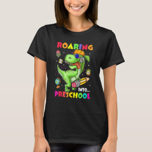 Roaring Into Preschool Dinosaur Kids Back To Schoo T-Shirt