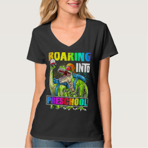 Roaring Into Preschool Dinosaur Rex Back To School T-Shirt