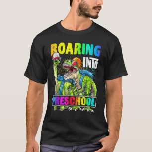 Roaring Into Preschool Dinosaur Rex Back To School T-Shirt