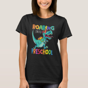 Roaring Into Preschool Dinosaur Rex Back To School T-Shirt