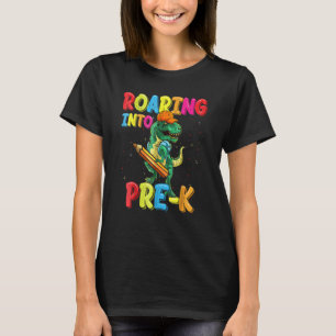 Roaring Into Preschool Dinosaur Rex Back To School T-Shirt