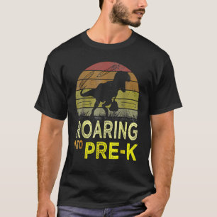 Roaring Into Preschool Dinosaur Rex Back To School T-Shirt