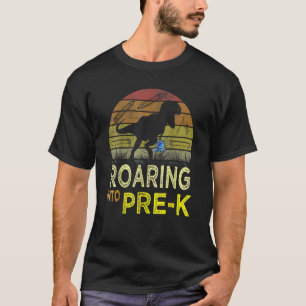 Roaring Into Preschool Dinosaur Rex Back To School T-Shirt