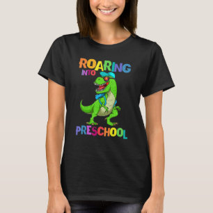 Roaring Into Preschool Dinosaur Rex Back To School T-Shirt