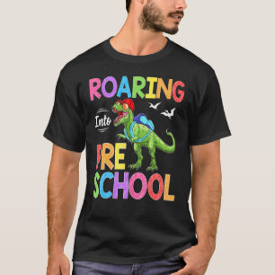 Roaring Into PreSchool Dinosaur Student Pre K Back T-Shirt