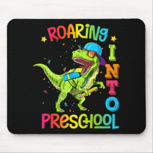 Roaring Into Preschool Dinosaur Teacher Pre K Back Mouse Mat