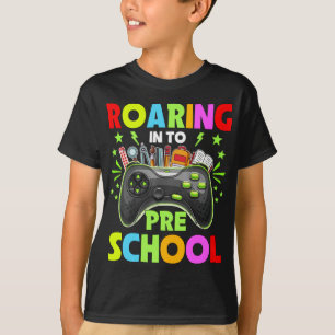 Roaring Into Preschool Teacher Pre K Back to Scho T-Shirt
