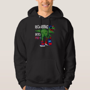 Roaring Into Preschool Trex Dino Teachers Kids Stu Hoodie
