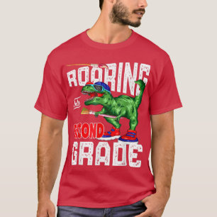 Roaring Into Second Grade Back To School Dinosaur T-Shirt