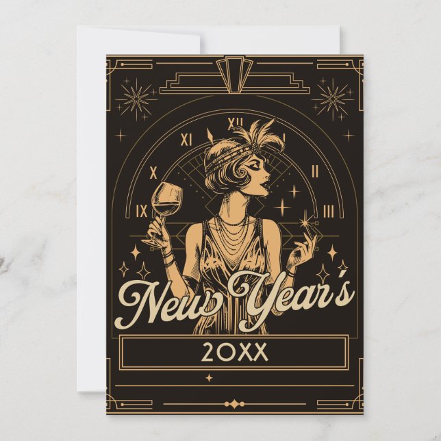 Roaring Into the New Year Holiday Card (Front)