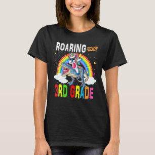 Roaring Into Third Grade 3rd Unicorn Dabbing Ridin T-Shirt