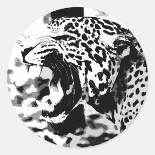 Roaring Jaguar Classic Round Sticker