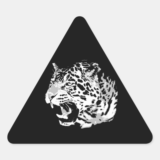 Roaring Jaguar Triangle Sticker (Front)