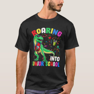 Roaring Junior School Dinosaur T Rex Funny Back To T-Shirt