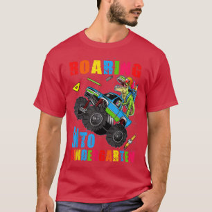 Roaring Kindergarten Dinosaur Monster Truck Back T T-Shirt