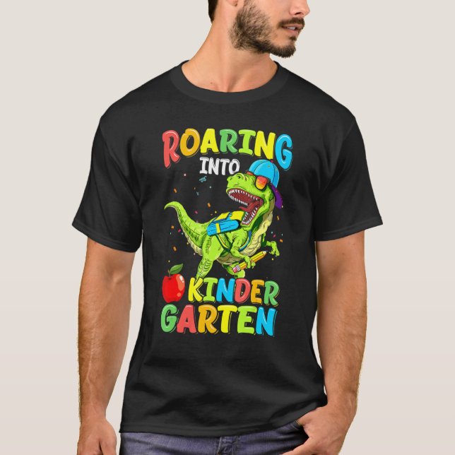 Roaring Kindergarten Dinosaur Rex Back To School B T-Shirt (Front)