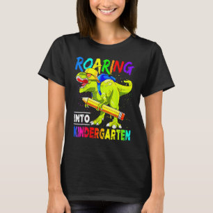 Roaring Kindergarten Dinosaur Rex Back To School T-Shirt