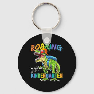 Roaring Kindergarten Dinosaur T Rex Byck To School Key Ring