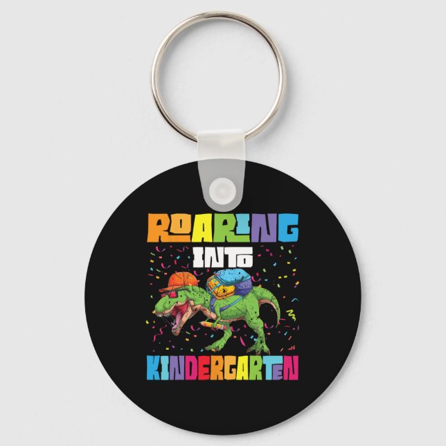 Roaring Kindergarten Dinosaur T Rex Ck To School B Key Ring (Front)