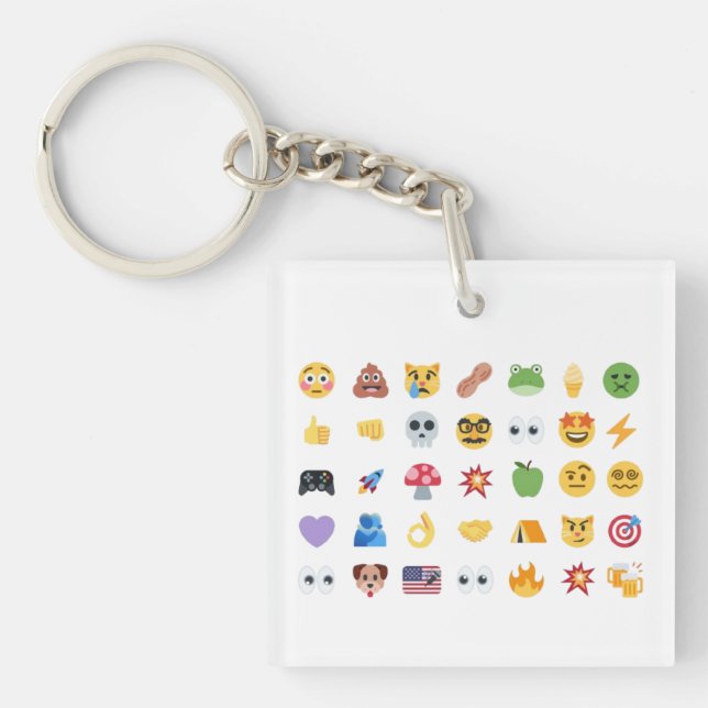 Roaring Kitty 35 Emoji Timeline GME MOASS DFV meme Key Ring (Front)