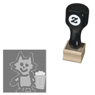 Roaring Kitty Counting Tiger Popcorn  Rubber Stamp
