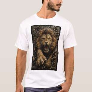 Roaring Lion – 3D Micro Mosaic T-Shirt