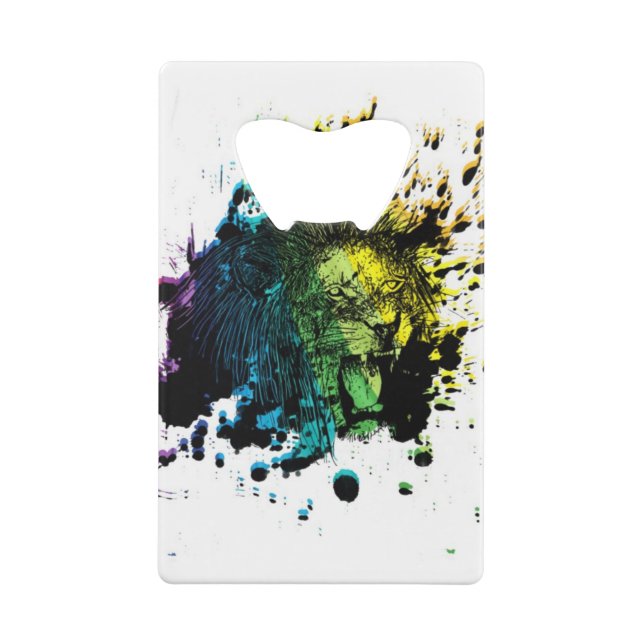 Roaring Lion and Rainbow Abstract (Back)