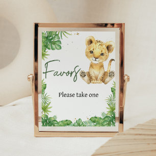Roaring Lion Baby Shower Favours Poster
