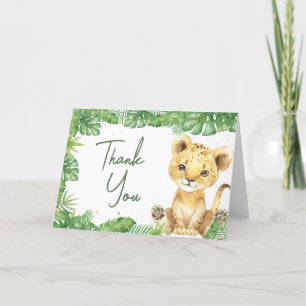 Roaring Lion Baby Shower  Thank You Card
