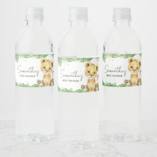 Roaring Lion Baby Shower  Water Bottle Label