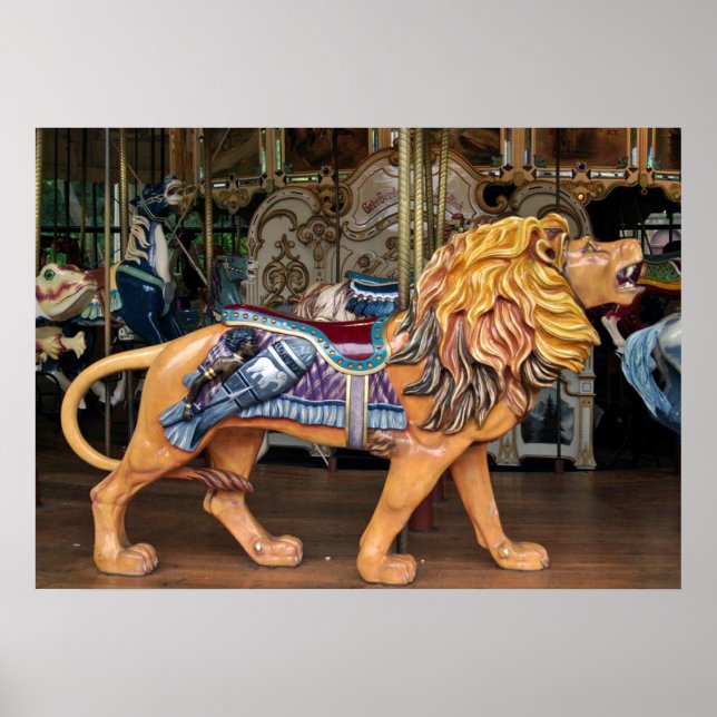 Roaring Lion Carousel Horse/Animal Poster (Front)