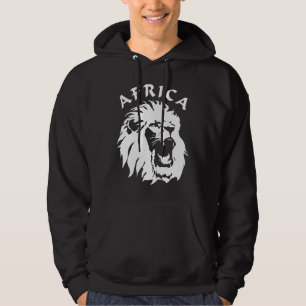 Roaring Lion Face   Africa Hoodie